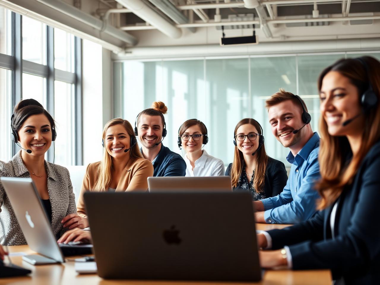 Perascale customer support specialists collaborating in a bright modern office